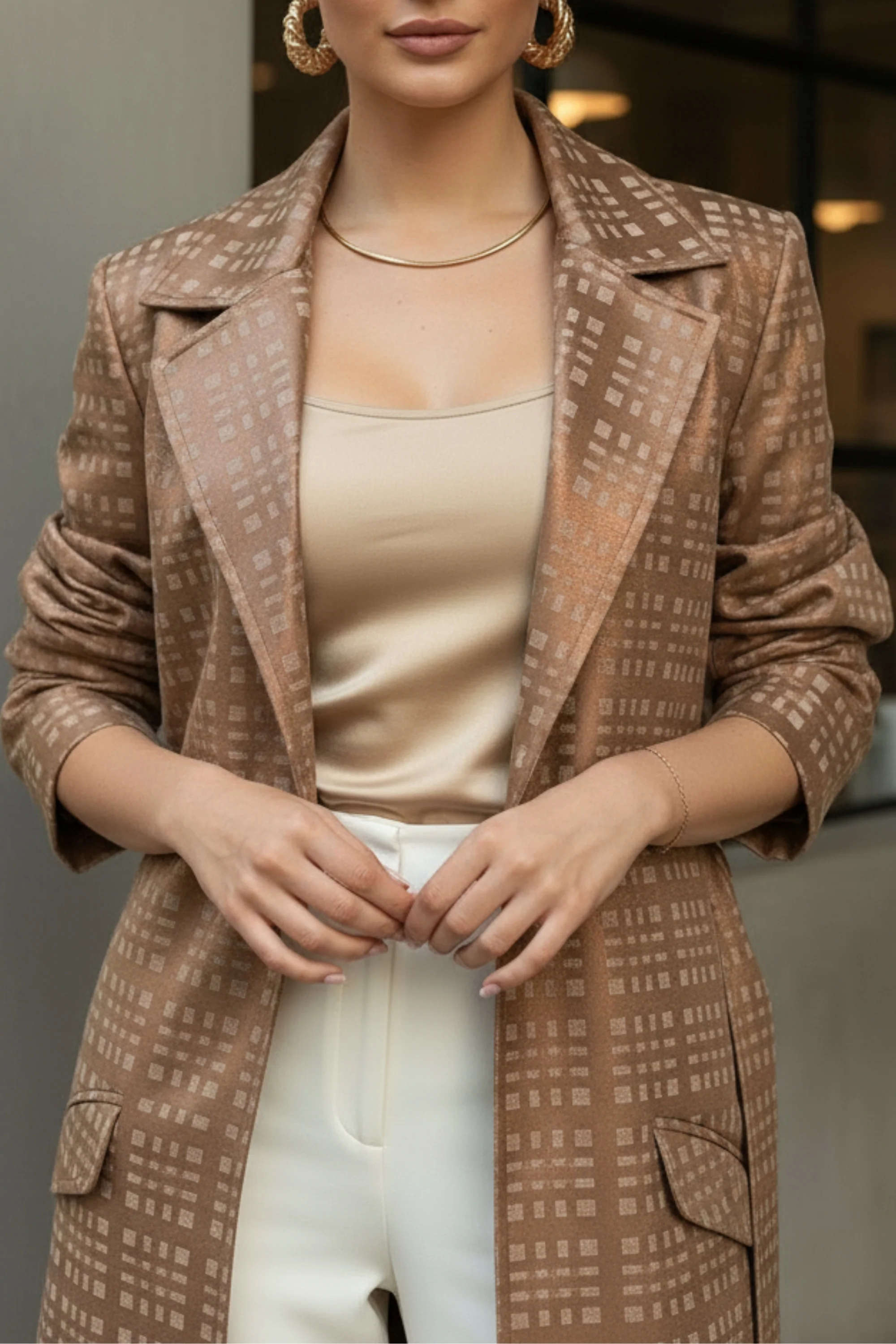 Caramel Suede Trench Coat