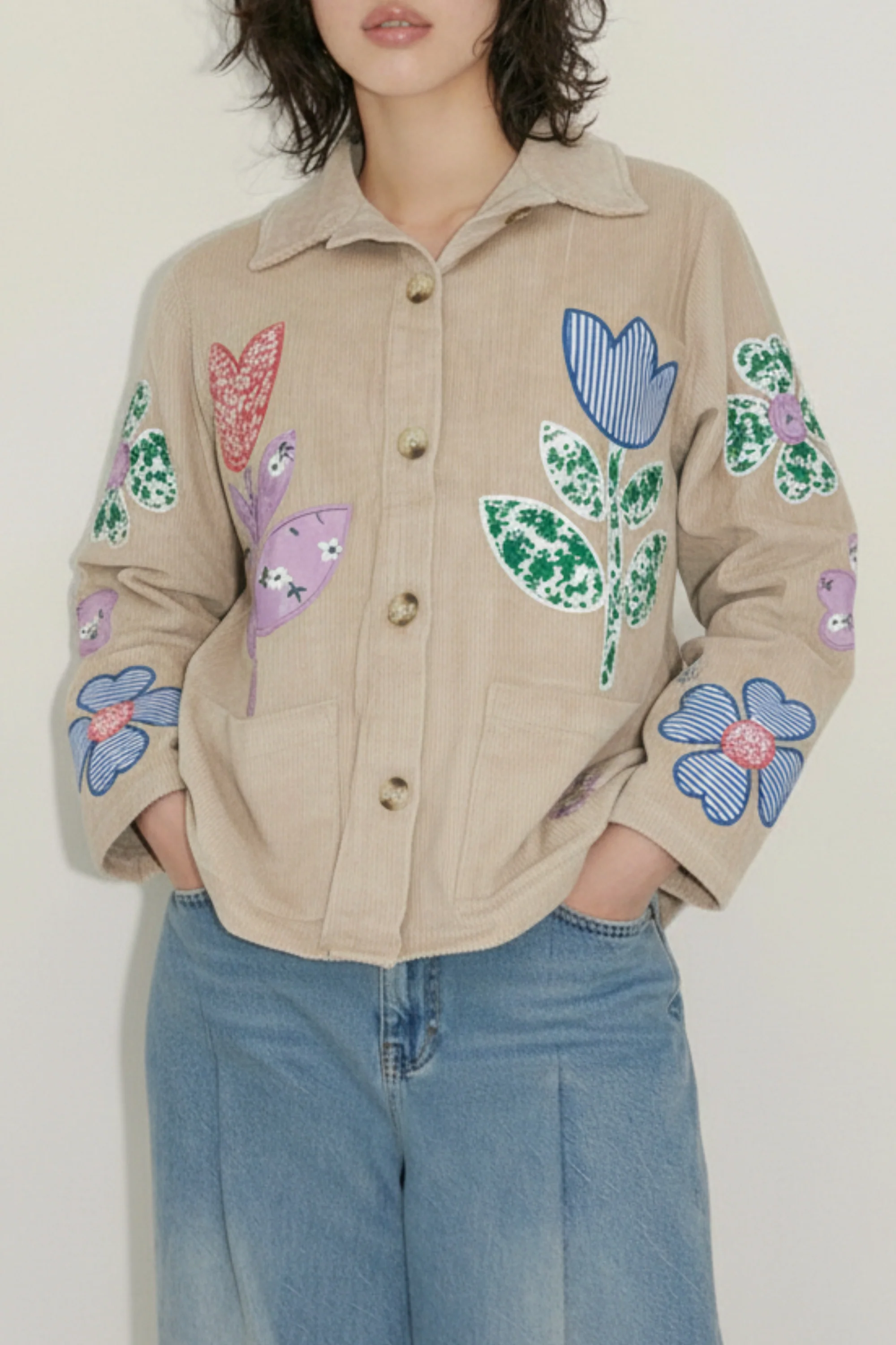 Olive Garden Corduroy Floral Shacket