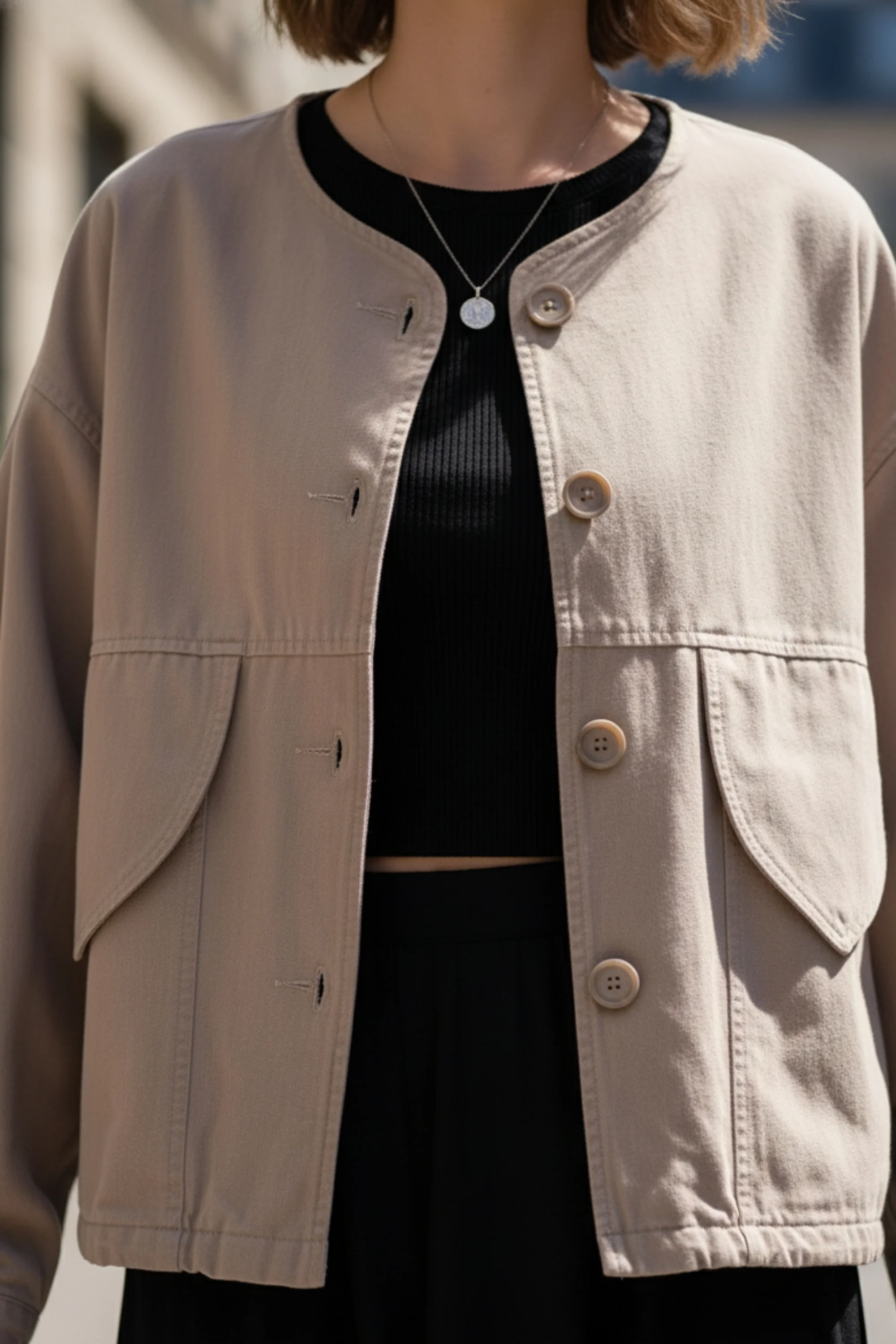 Wheat Drop Shoulder Jacket