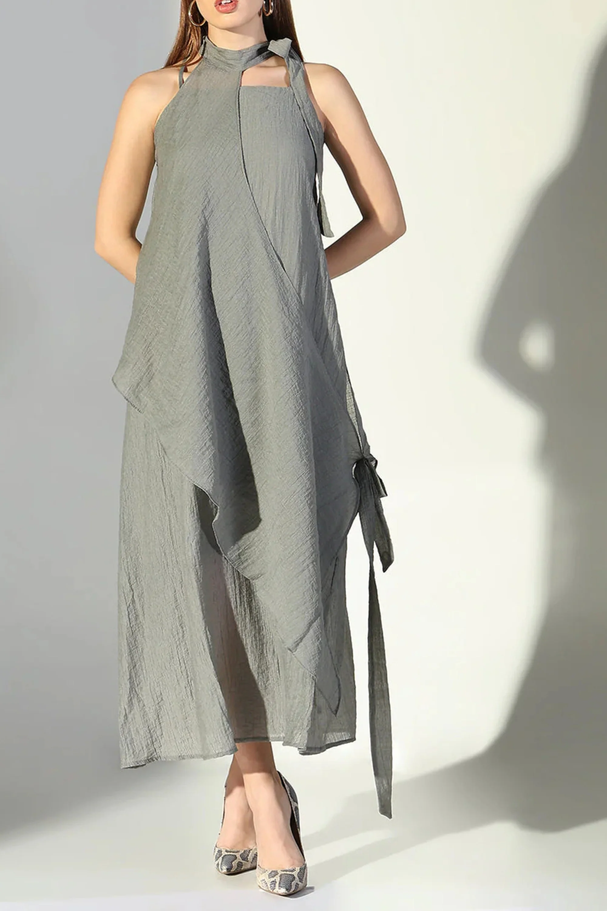 Drift Halter Drape Dress